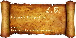 Licskó Brigitta névjegykártya